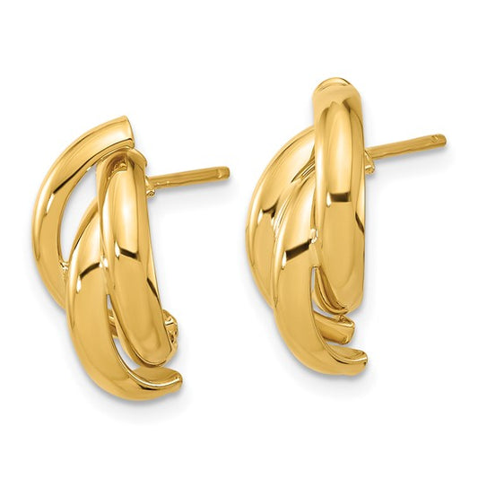 14k Polished Twisted Post Earrings