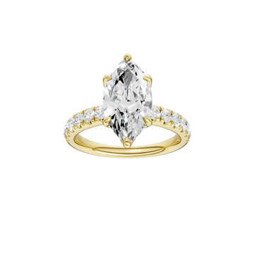14K Yellow Gold Lab Grown 3.09ctw Marquise Diamond Engagement Ring