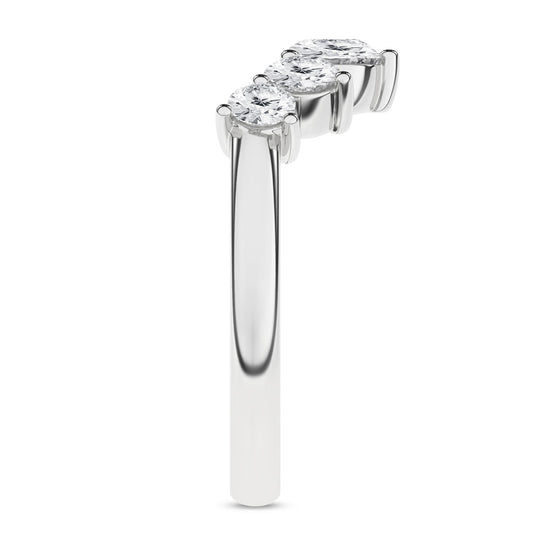 14K White Gold .80ctw Lab Grown Diamond Contour Band