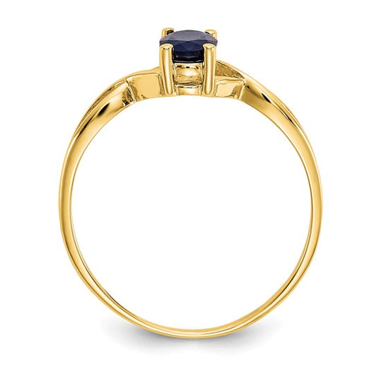 14k Oval Sapphire Birthstone Ring