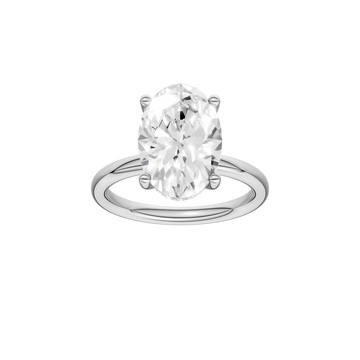 14K White Gold Lab Grown 4.12ctw Oval Diamond Hidden Halo Engagement Ring