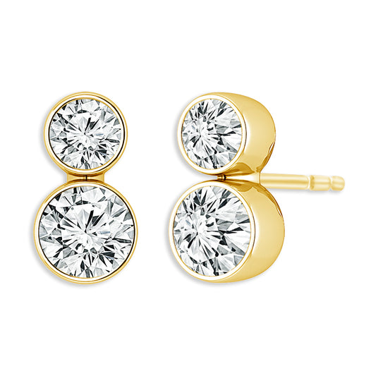 14K Yellow Gold 1/2ctw Lab Grown Diamond SkySet Stud Earrings