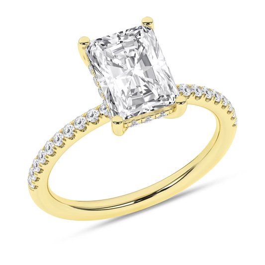 14K Yellow Gold Lab Grown 2.79ctw Radiant Diamond Engagement Ring