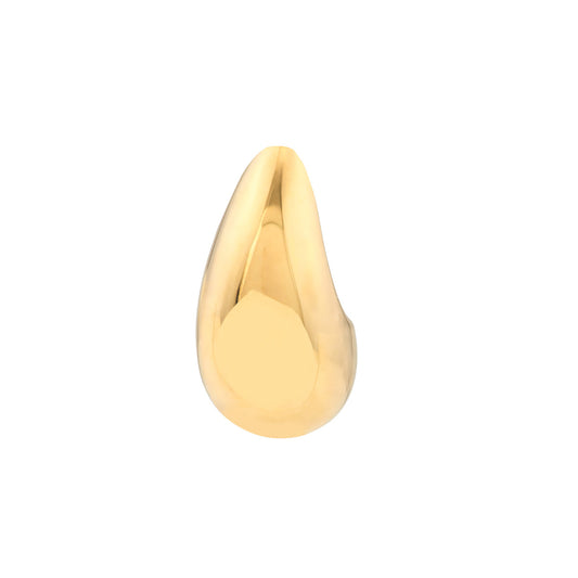 14K Yellow Gold Small Domed Teardrop Studs