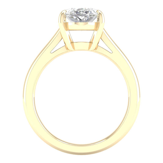 14K Yellow Gold Lab Grown 3.08ct Oval Diamond Engagement Ring