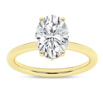 14K Yellow Gold Lab Grown 2.61ctw Oval Diamond Halo Engagement Ring