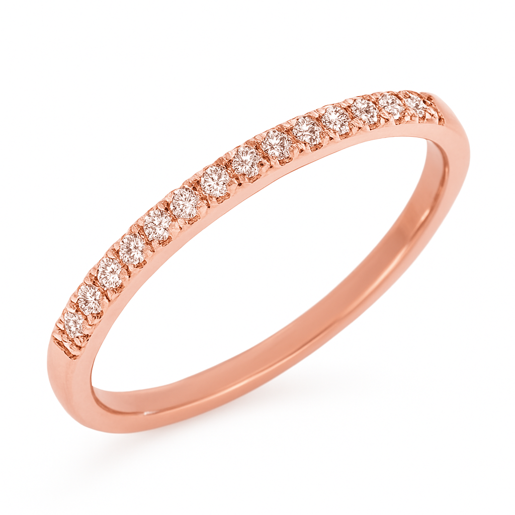 14K Rose Gold .19ctw Pavé Diamond Stackable Ring