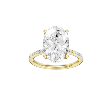 14K Yellow Gold Lab Grown 4.32ctw Oval Diamond Hidden Halo Engagement Ring
