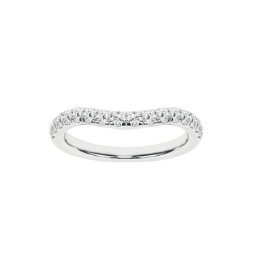 14K White Gold .50ctw Lab Grown Diamond Curved Band