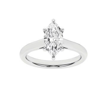 14K White Gold Lab Grown 1.52ct Marquise Solitaire Engagement Ring