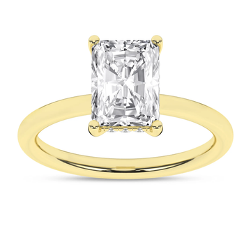 14K Yellow Gold Lab Grown 2.11ctw Radiant Diamond Hidden Halo Engagement Ring