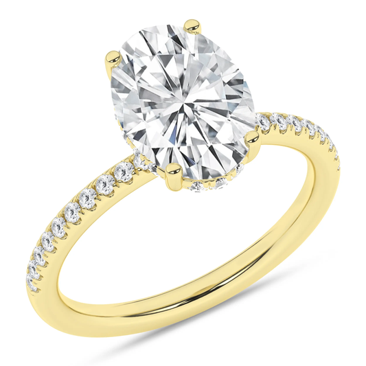 14K Yellow Gold Lab Grown 2.25ctw Oval Diamond Engagement Ring