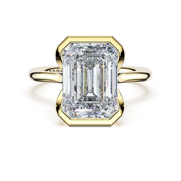 Tacori 14K Yellow Gold Emerald Half Bezel Engagement Ring