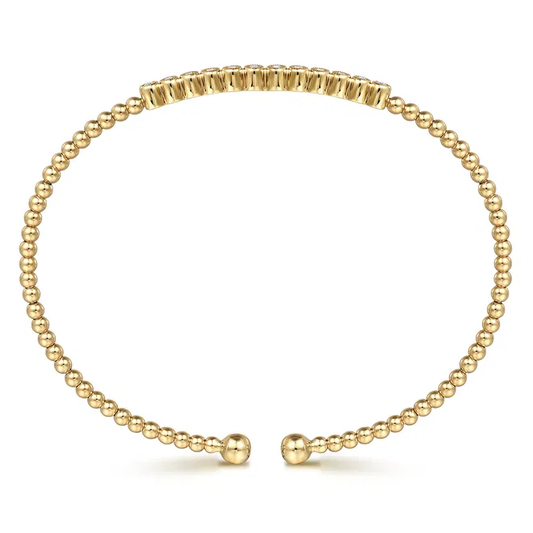 14K Yellow Gold Bujukan Bezel Diamond Bangle