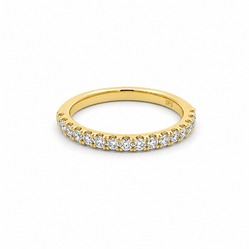 14K Yellow Gold Pave Diamond Half-Way Band