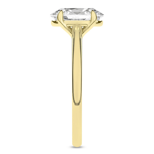 14K Yellow Gold Lab Grown Oval Solitaire Diamond Engagement Ring
