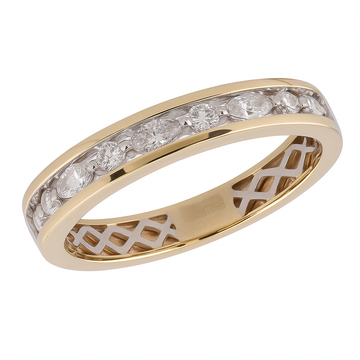Platinum & 14KT Yellow Gold .38ctw Marquise & Round Diamond Band