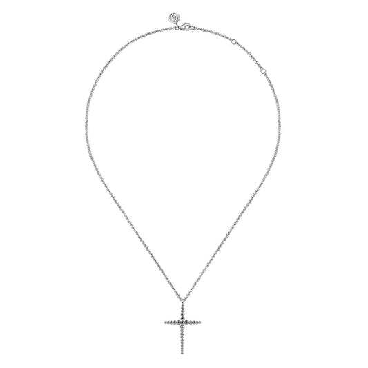 925 Sterling Silver Bujukan Beads Cross Pendant Necklace