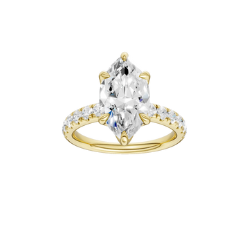 14K Yellow Gold Lab Grown 3.58ctw Marquise Diamond Engagement Ring