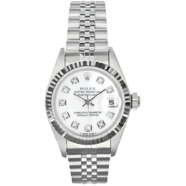 Ladies Pre Owned Diamond Rolex Oyster Datejust with Jubilee Bracelet