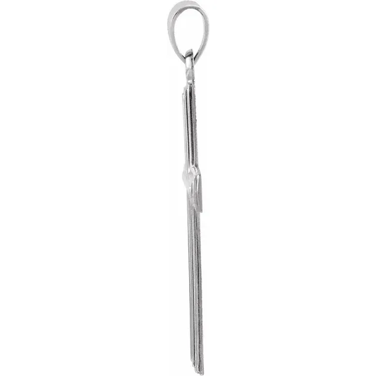 14K White Gold Medium Cross Pendant