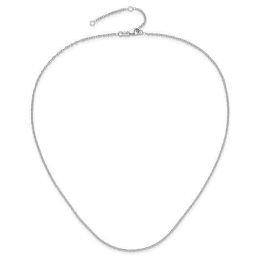 10k White Gold 16" Flat Cable Adjustable Chain