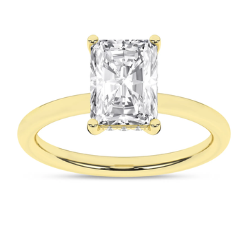 14K Yellow Gold Lab Grown 2.16ctw Radiant Diamond Hidden Halo Engagement Ring