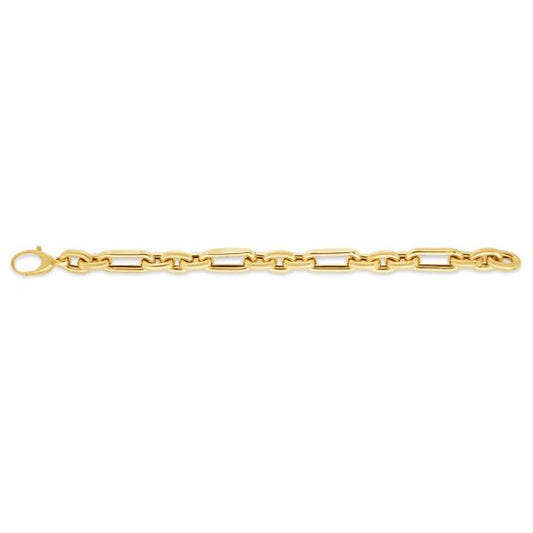 14K Gold 7.5" Metropolitan Alternating Paperclip Links Bracelet