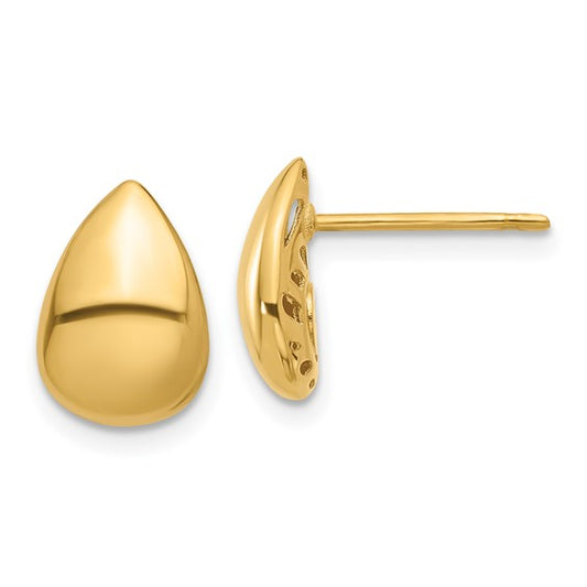 14K Polished Teardrop Post Earrings