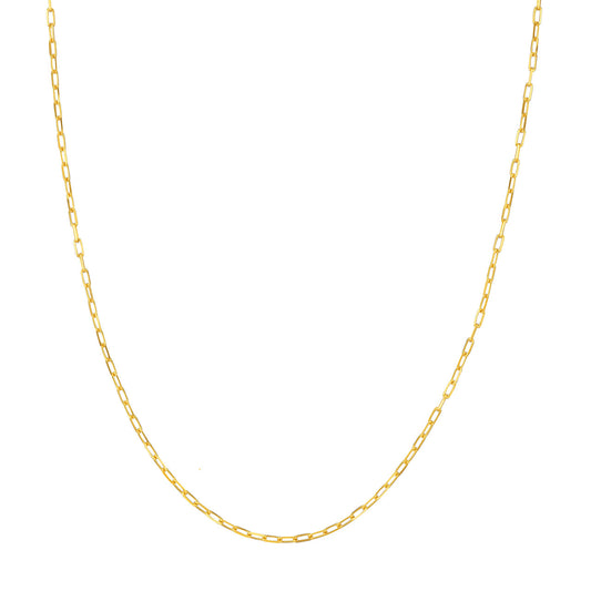 Yellow Gold Mini Paper Clip Chain 18"