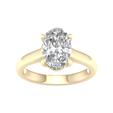 14K Yellow Gold Lab Grown 3.04ct Oval Diamond Engagement Ring