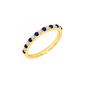 14K Yellow Gold Sapphire and Diamond Stackable Ring