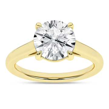 14K Yellow Gold Lab Grown 3.03CT Round Brilliant Cut Solitaire Engagement Ring