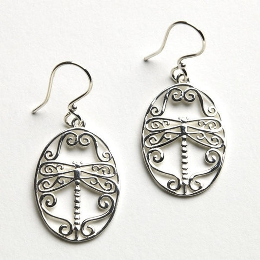Southern Gates Oval Dragonfly Earrings