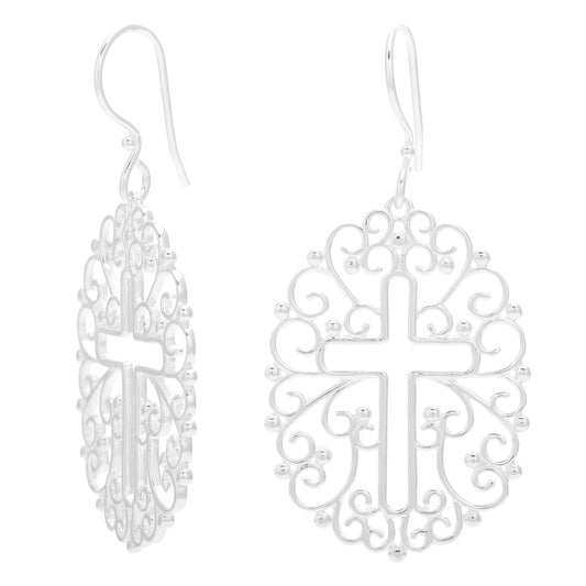 Sterling Cross Gate Earrings