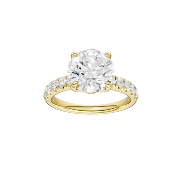 14K Yellow Gold Lab Grown 3.52ctw Round Diamond Engagement Ring