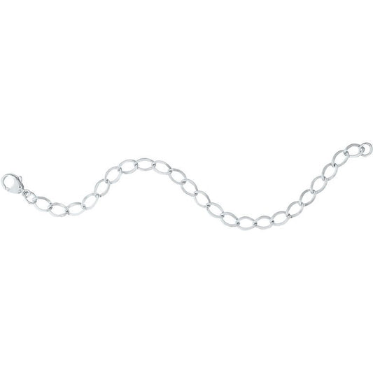 Sterling Silver Dapped Curb Link Bracelet 7"