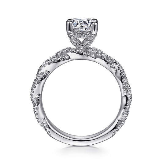 14K White Gold Round Diamond Engagement Ring