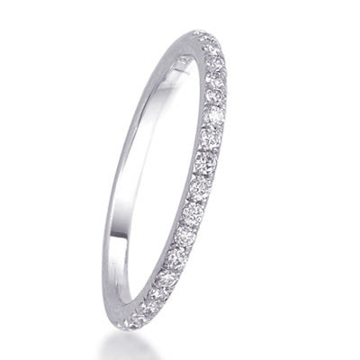 14KT WG .29CTW(BD)PAVE DIAMOND BAND(19 DIA)