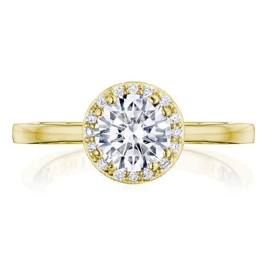 14K Yellow Gold Tacori Coastal Crescent Round Diamond Engagement Ring Setting