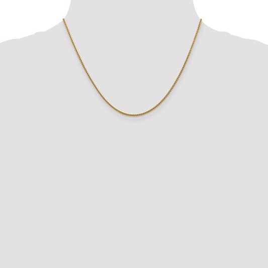 14K Yellow Gold 1.5mm Spiga Chain 18"