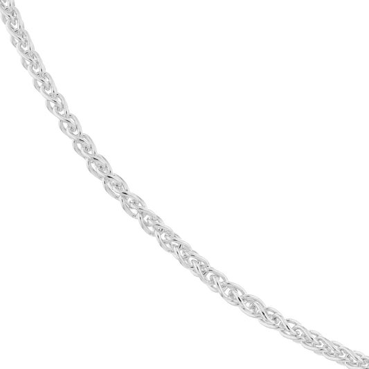 14K White Gold 1.65mm Wheat Chain with Lobster Lock