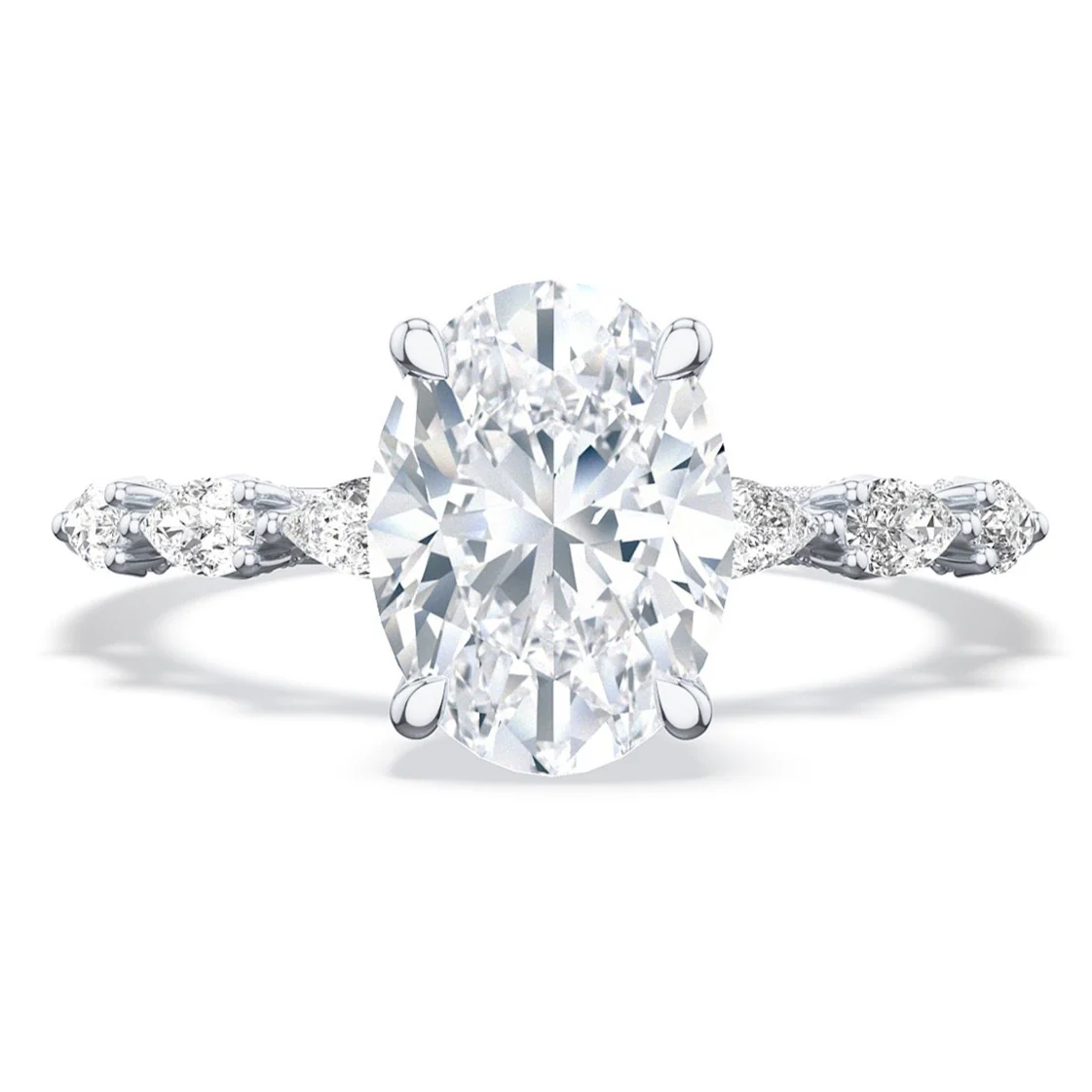 Tacori Platinum Oval Scultped Crescent Engagement Ring
