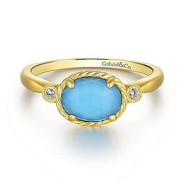 Yellow Gold Turquoise Ring