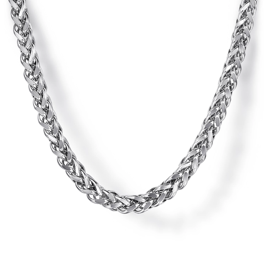 925 Sterling Silver Mens Wheat Chain Necklace