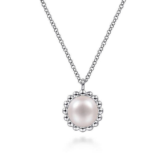 Sterling Silver Bujukan Pearl Pendant Necklace
