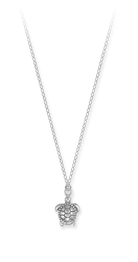 Sterling Small Turtle Necklace