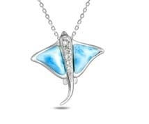 Sterling Larimar Stingray Necklace