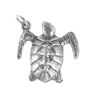 Sterling Silver Small Loggerhead Turtle Pendant