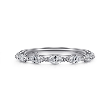 14K White Gold Diamond Marquise Anniversary Band
